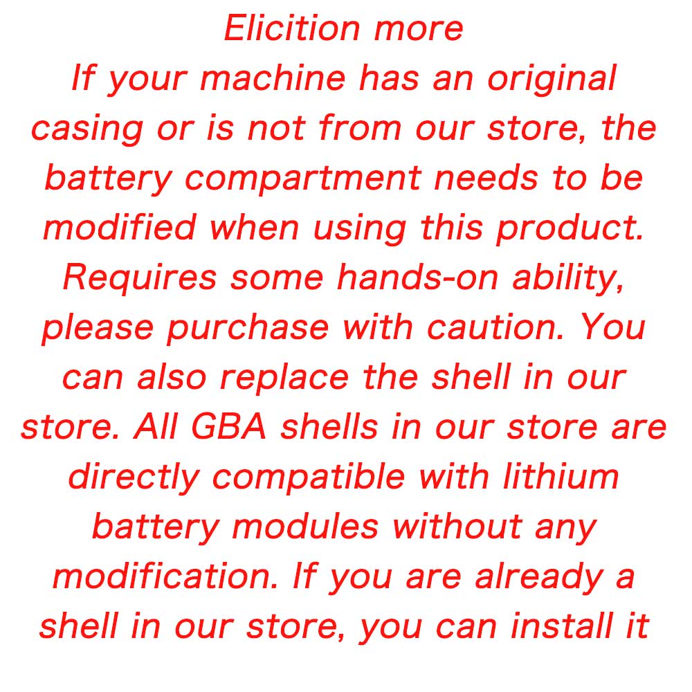GBA Lithium Battery Backlight Handheld High Brightness Modification
