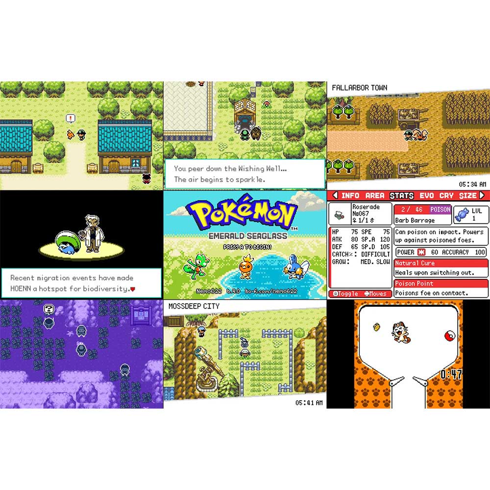 USA Pokemon EMERALD SEAGLASS v3.0 For GBA