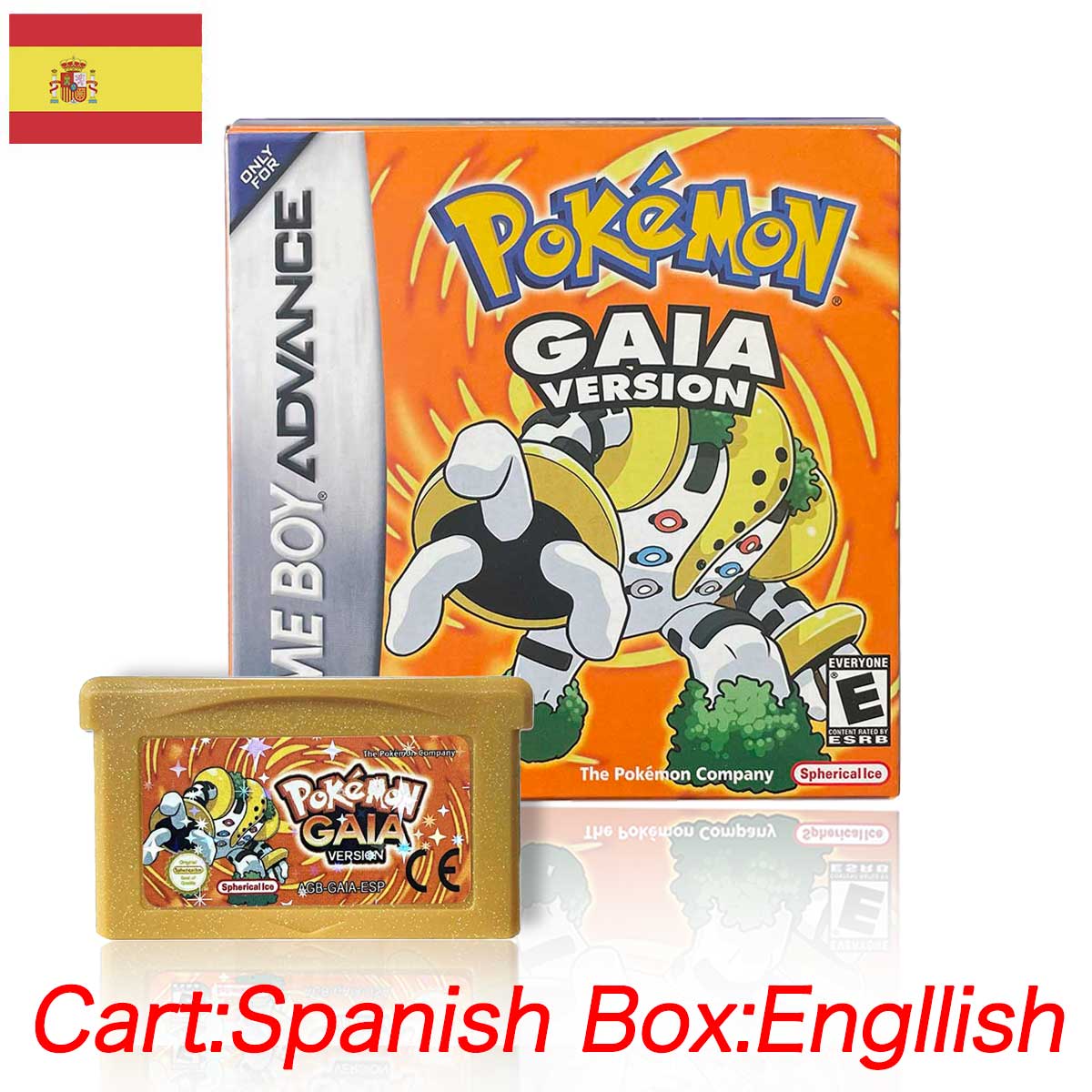 USA ESP Pokemon GAIA v3.2 cart box For GBA