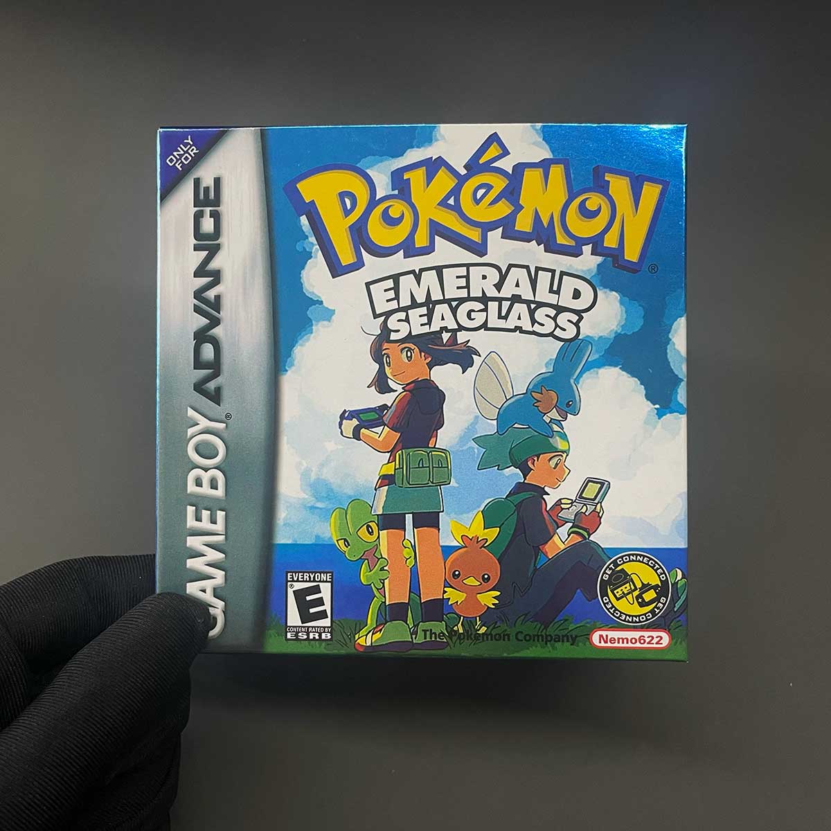 USA Pokemon EMERALD SEAGLASS v3.0 cart box tray For GBA