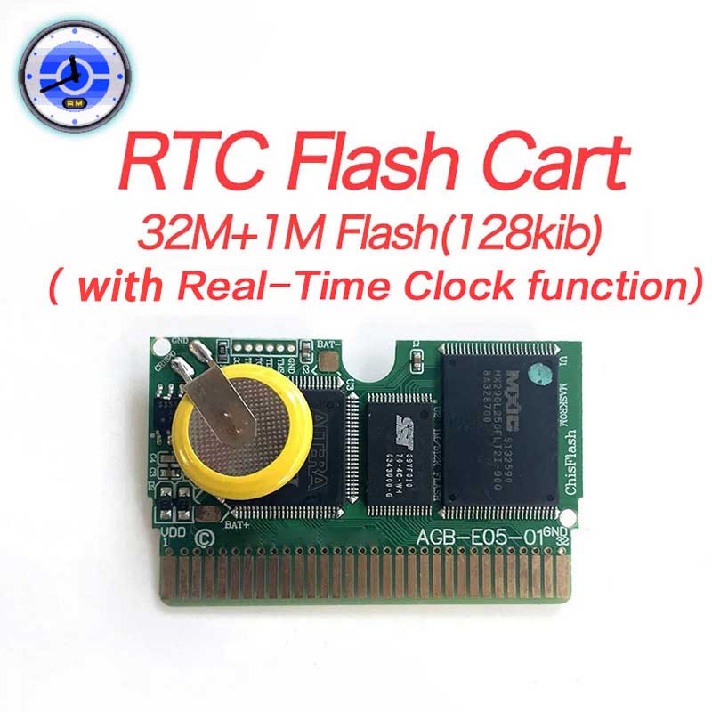 Retro Game Cartridge Green PCB With RTC (Real Time Clock) for GBA