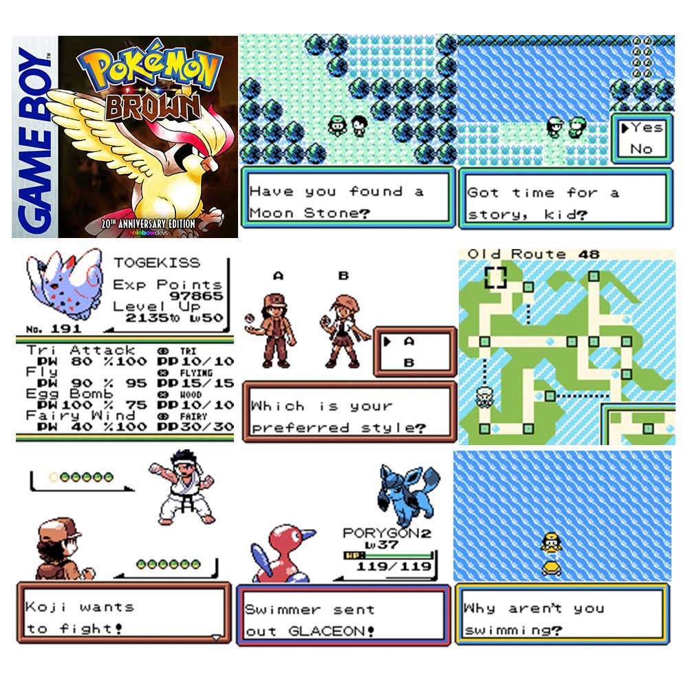 USA version Pokemon BROWN For GBC