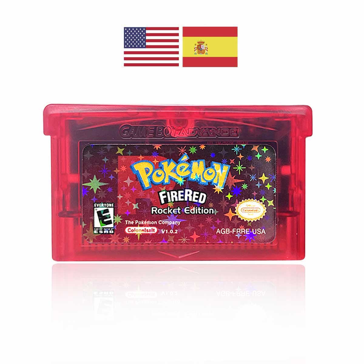 USA ESP Pokemon FIRERED ROCKET v1.0.2 cart box tray For GBA