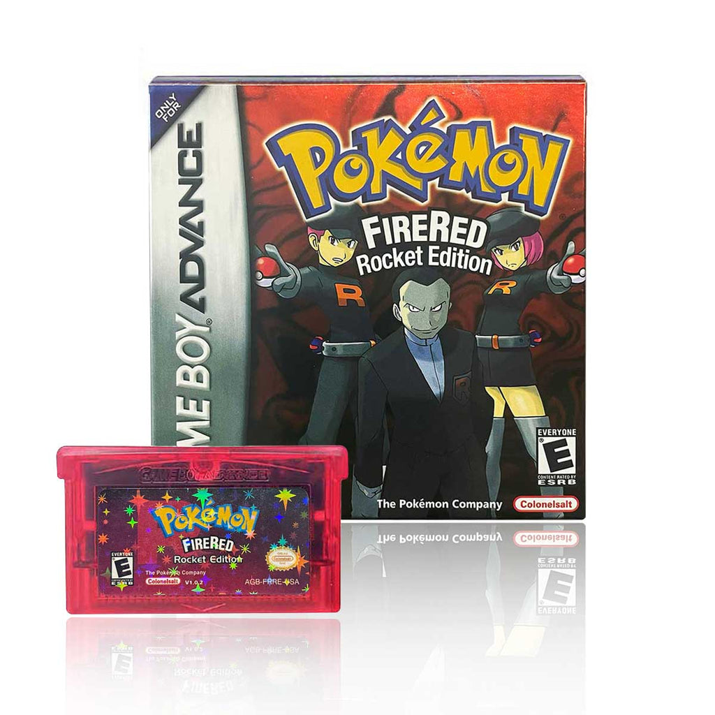 USA ESP Pokemon FIRERED ROCKET v1.0.2 cart box tray For GBA