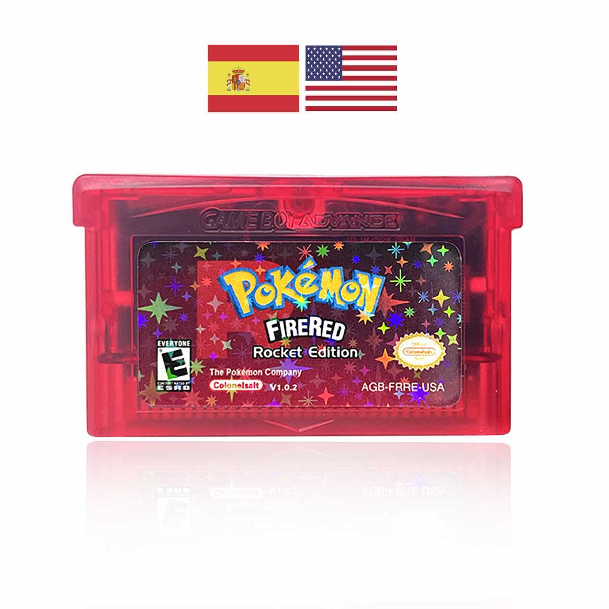 USA ESP Pokemon FIRERED ROCKET v1.0.2 For GBA