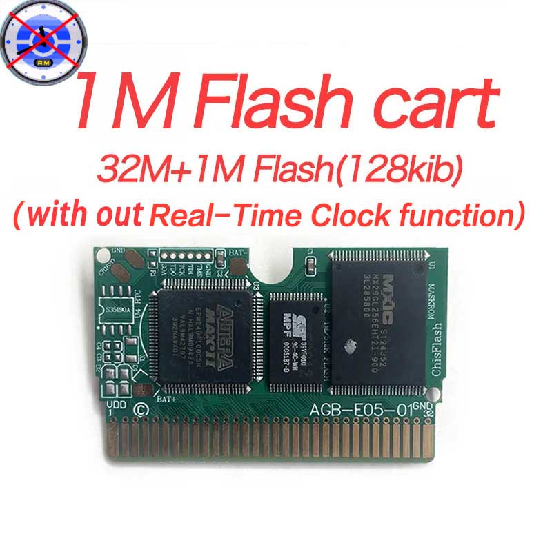 Retro Game Cartridge Green PCB 1M Flash Cart Without RTC for GBA