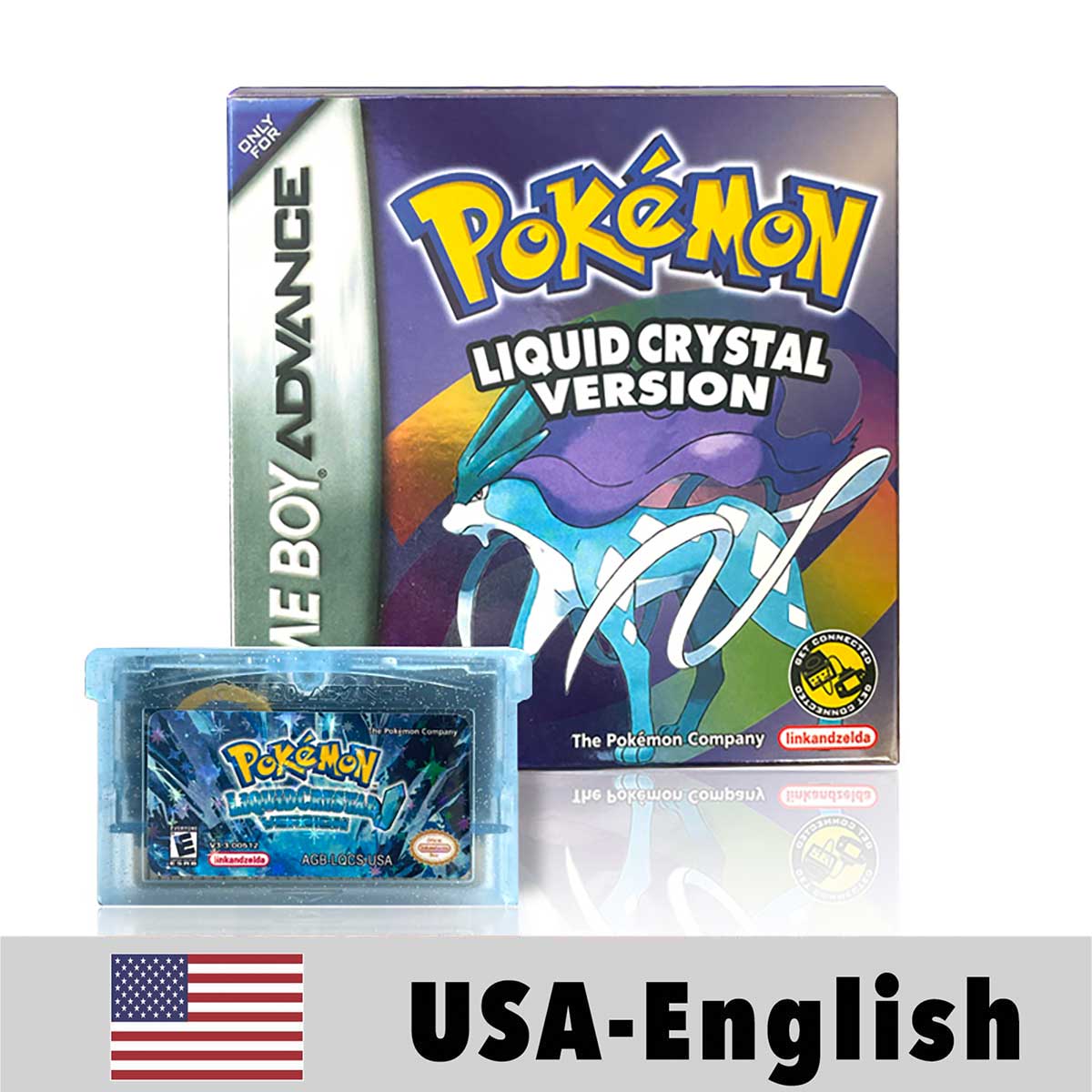 USA Pokemon LIQUID CRYSTAL cart box For GBA