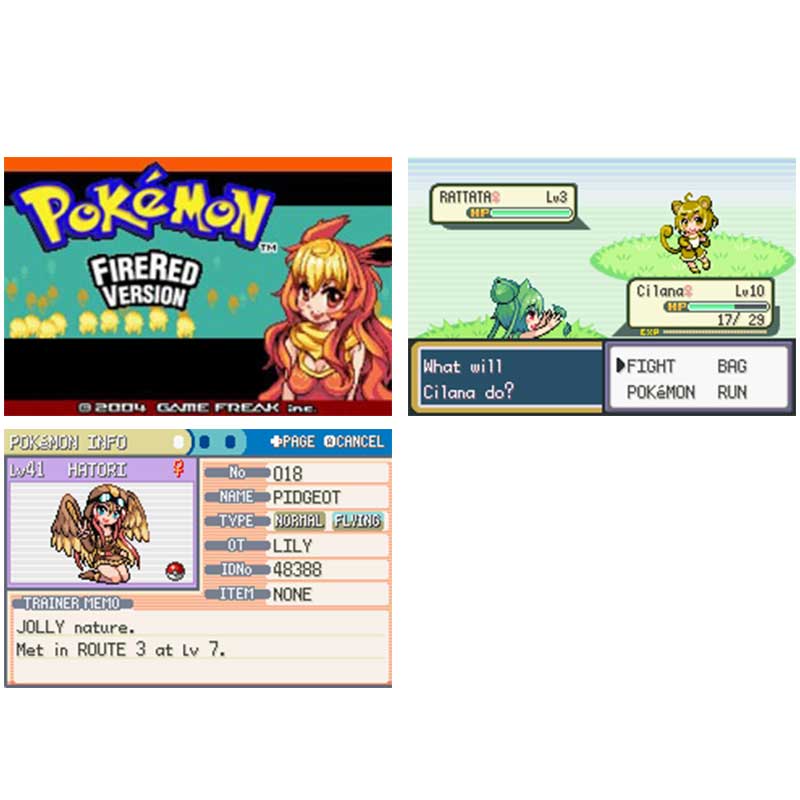 USA Pokemon MOEMON FIRERED v2.0 For GBA