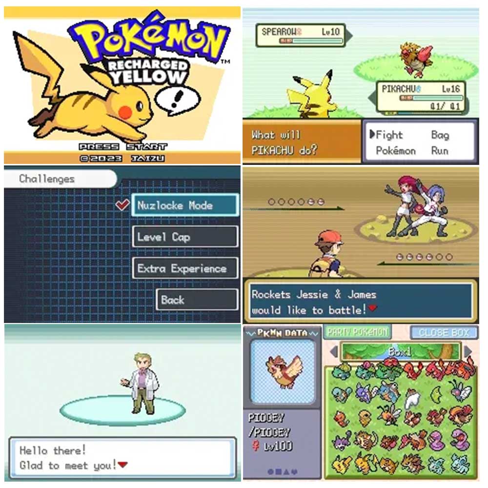 USA Pokemon RECHARGED YELLOW v1.8 For GBA