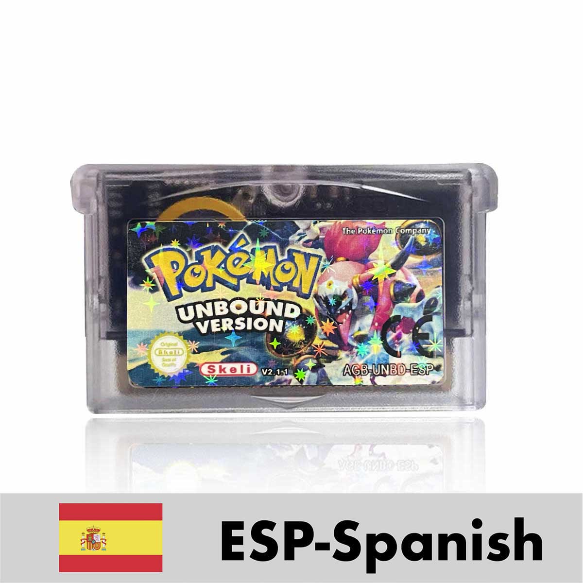 USA ESP Pokemon Unbound v2.1.1 cart box For GBA