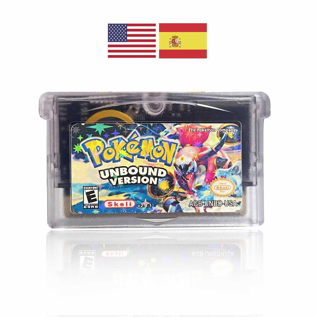 USA ESP Pokemon Unbound v2.1.1 cart box For GBA